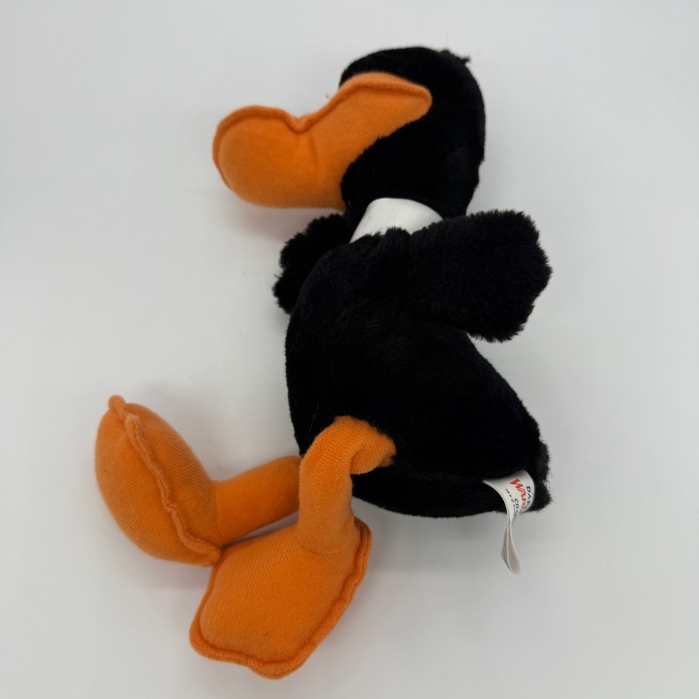 Daffy Duck 9" Plush Toy Warner Bros 1993 Looney Tunes Black Orange Vintage - Picture 4 of 5
